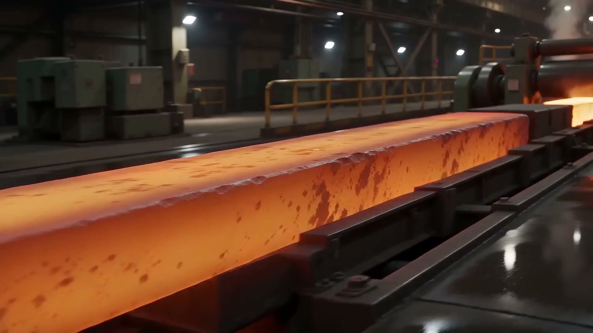 Structural steel fabrication with welding sparks