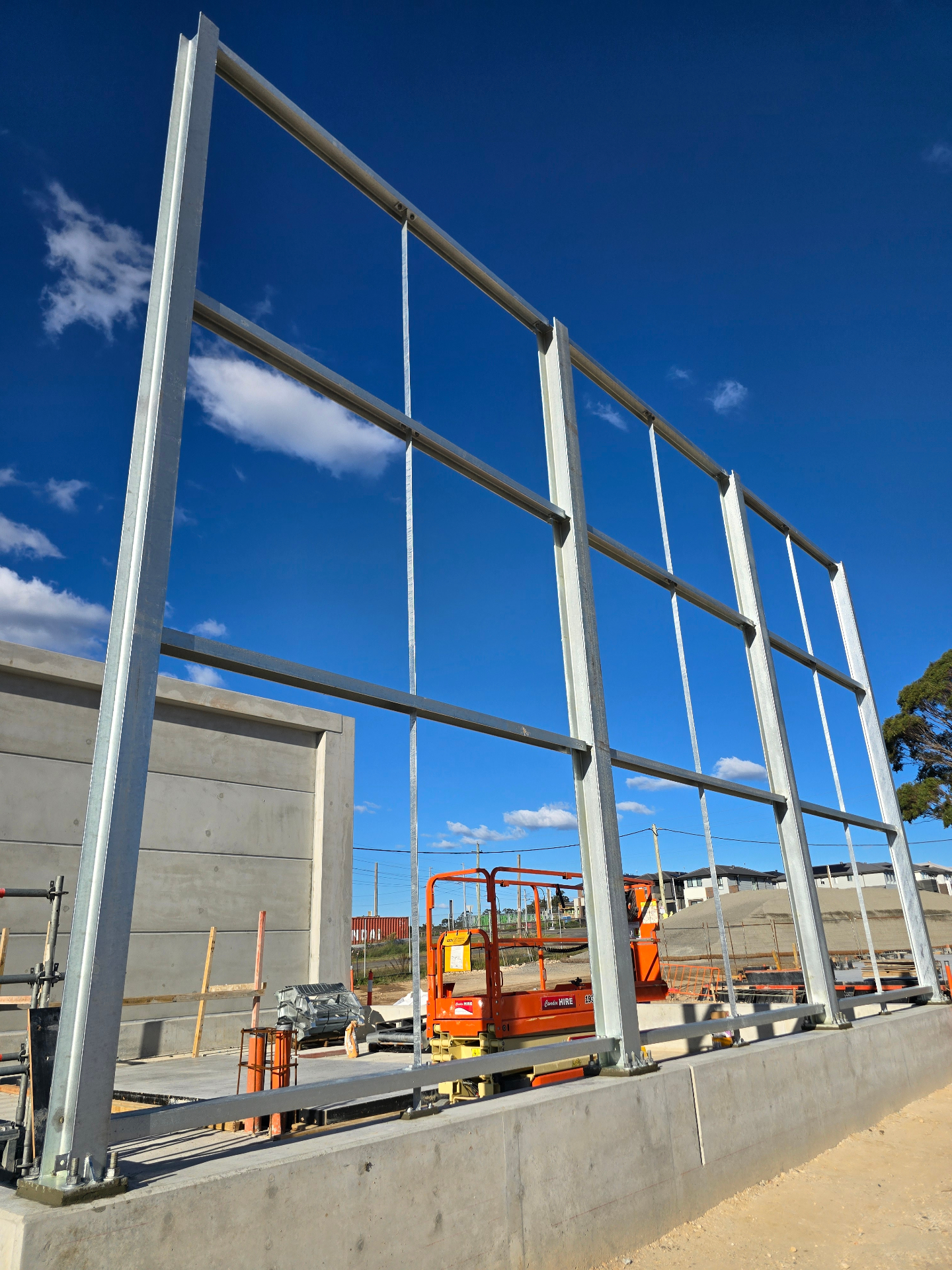 Industrial warehouse structural steel frame in Sydney